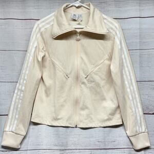 Adidas Primegreen Cream Zip Front Track Jacket Size M